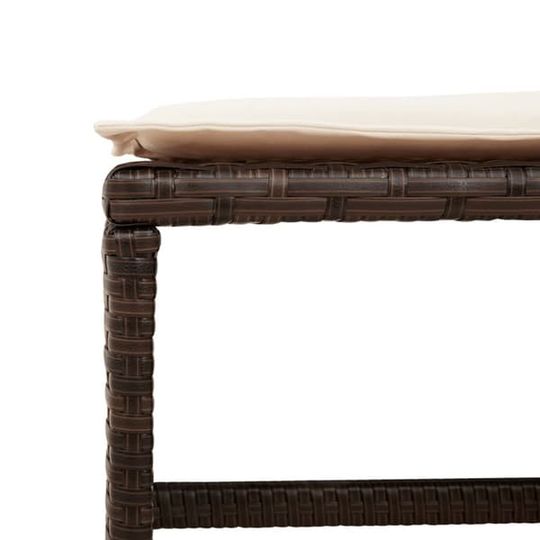 vidaXL haveskamler 4 stk. med hynder 40x40x35 cm polyrattan brun
