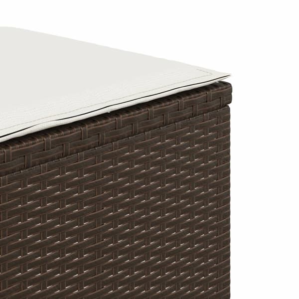 vidaXL haveskamler 4 stk. med hynder 40x40x35 cm polyrattan brun