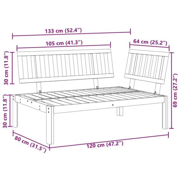 vidaXL Pallsoffa hörnsektion massivt akaciaträ