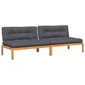 Miniatyrbillede 2 af 8: vidaXL midtermoduler til pallesofa 2 stk. med hynder massivt akacietræ