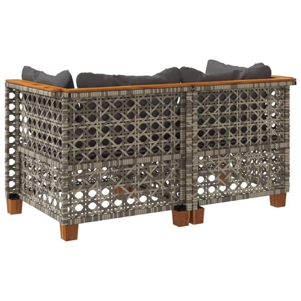 vidaXL hjørnemoduler til havesofa 2 stk. med hynder polyrattan grå