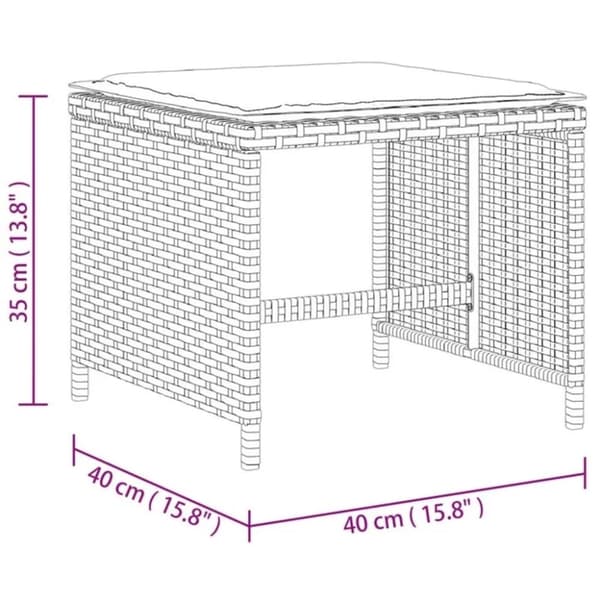 vidaXL haveskamler 4 stk. med hynder 40x40x35 cm polyrattan beige