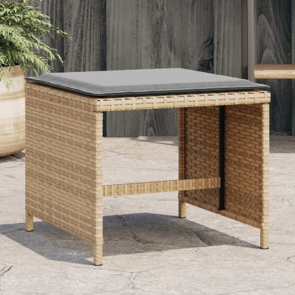 vidaXL haveskamler 4 stk. med hynder 40x40x35 cm polyrattan beige