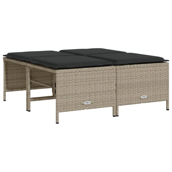 vidaXL haveskamler 4 stk. med hynder polyrattan lysegrå