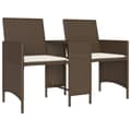 Miniatyrbillede 3 af 11: vidaXL 2-personers havesofa med bord og skamler polyrattan brun