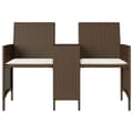 Miniatyrbillede 4 af 11: vidaXL 2-personers havesofa med bord og skamler polyrattan brun