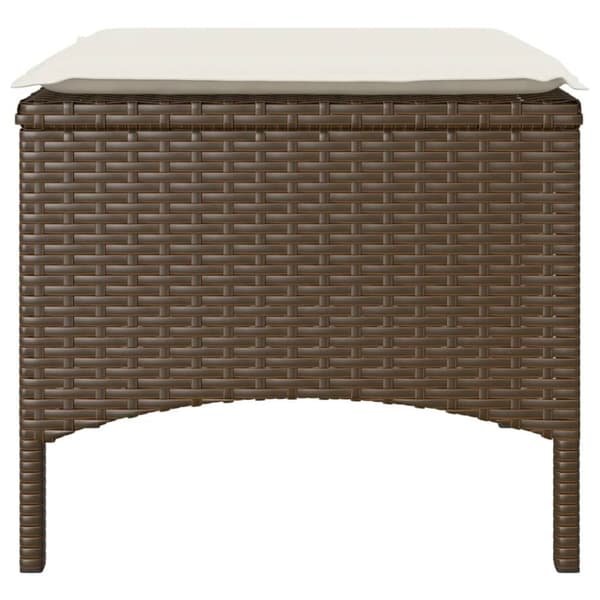 vidaXL 2-personers havesofa med bord og skamler polyrattan brun
