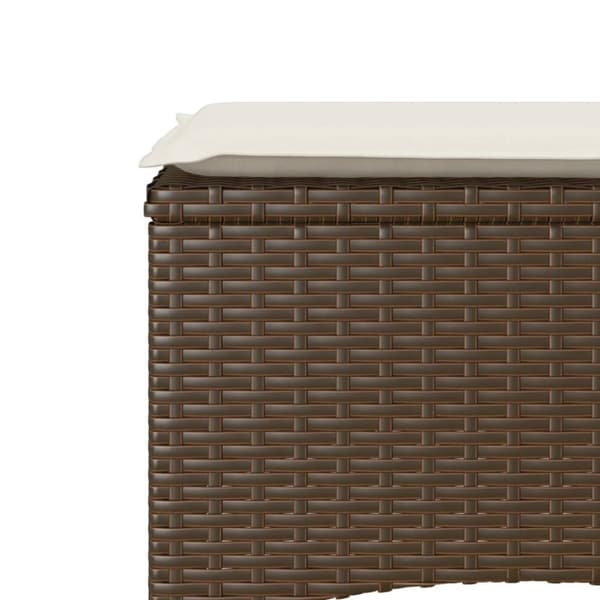 vidaXL 2-personers havesofa med bord og skamler polyrattan brun