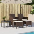 Miniatyrbillede 2 af 11: vidaXL 2-personers havesofa med bord og skamler polyrattan brun