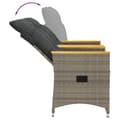 Miniatyrbild 7 av 11: vidaXL Trädgårdssoffa fällbar 2-sits med bord grå konstrotting