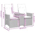 Miniatyrbild 10 av 11: vidaXL Trädgårdssoffa fällbar 2-sits med bord grå konstrotting