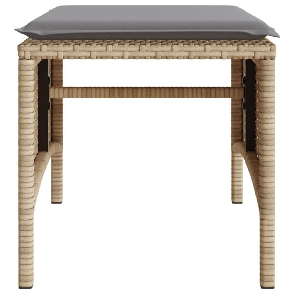 vidaXL Trädgårdssoffa 2-sits med bord och pallar beige konstrotting