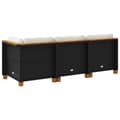 Miniatyrbillede 6 af 9: vidaXL 3-personers havesofa med hynder polyrattan sort
