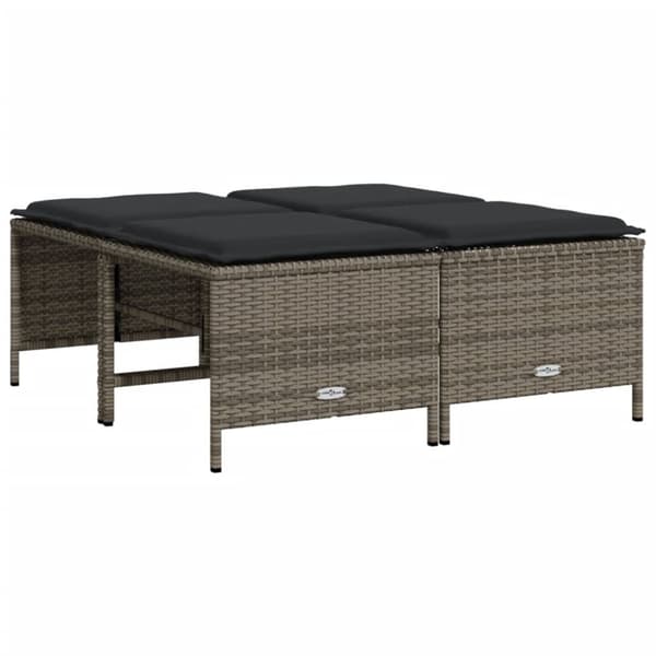 vidaXL haveskamler 4 stk. med hynder polyrattan grå