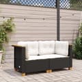 Miniatyrbillede 3 af 9: vidaXL hjørnemoduler til havesofa 2 stk. med hynder polyrattan sort