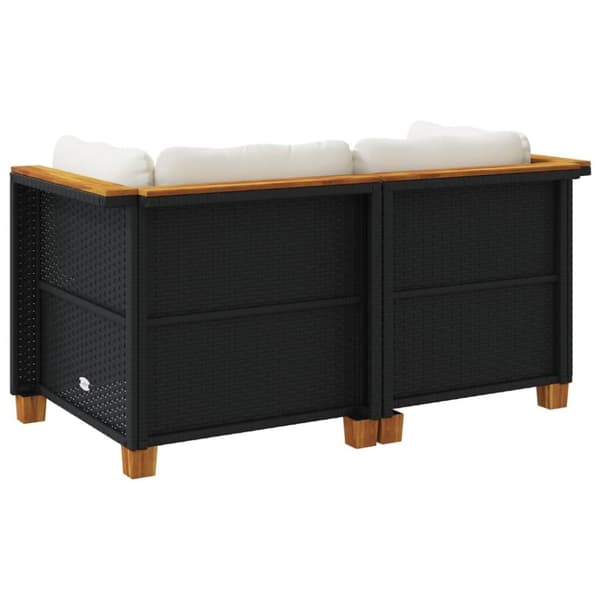 vidaXL hjørnemoduler til havesofa 2 stk. med hynder polyrattan sort