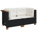 Miniatyrbillede 2 af 9: vidaXL hjørnemoduler til havesofa 2 stk. med hynder polyrattan sort