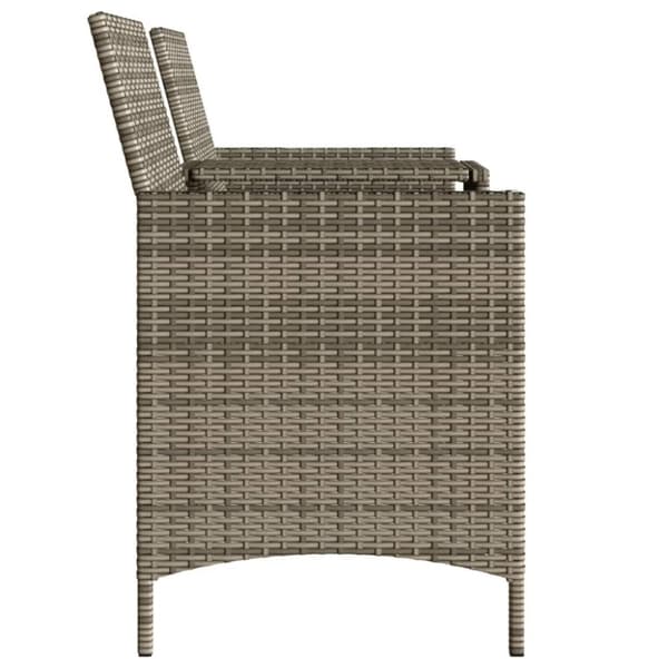vidaXL 2-personers havesofa med bord og skamler polyrattan grå
