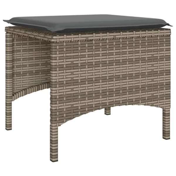 vidaXL 2-personers havesofa med bord og skamler polyrattan grå