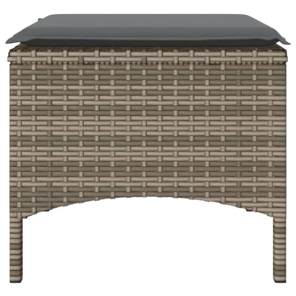 vidaXL 2-personers havesofa med bord og skamler polyrattan grå