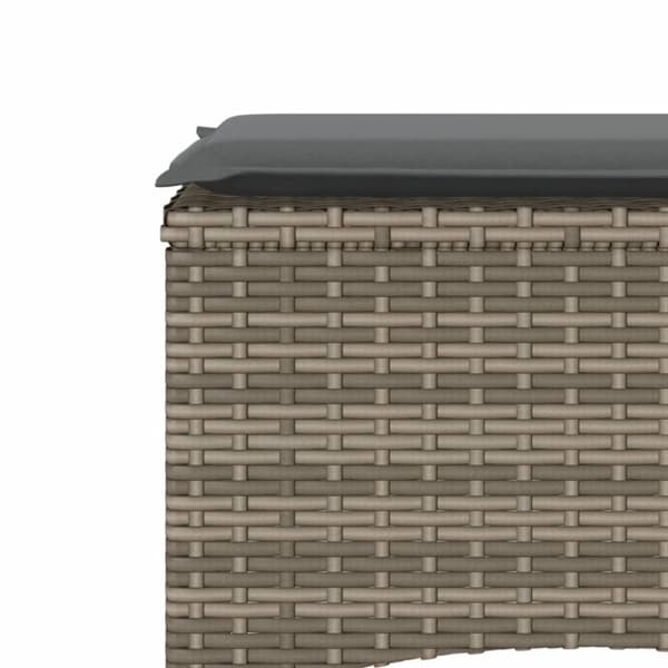 vidaXL 2-personers havesofa med bord og skamler polyrattan grå