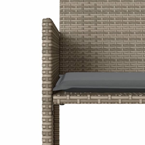 vidaXL Trädgårdssoffa 2-sits med bord och pallar grå konstrotting