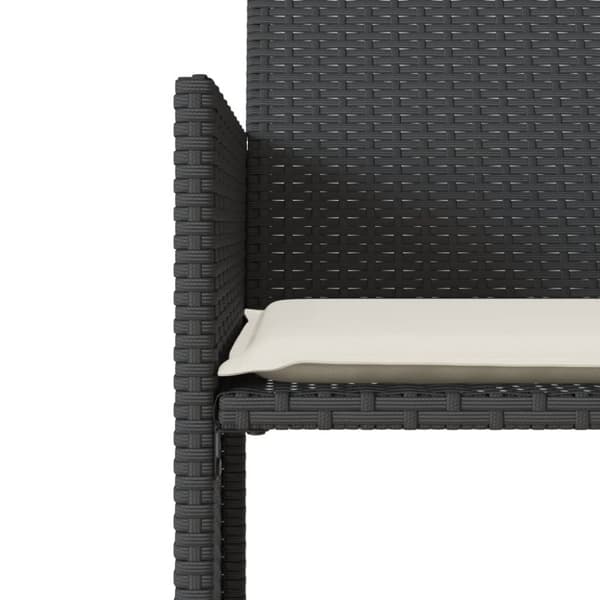 vidaXL Trädgårdssoffa 2-sits med bord och pallar svart konstrotting