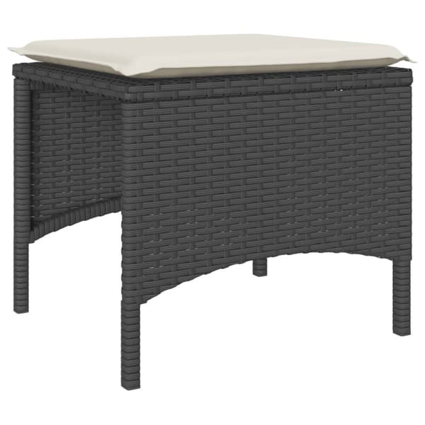 vidaXL 2-personers havesofa med bord og skamler polyrattan sort