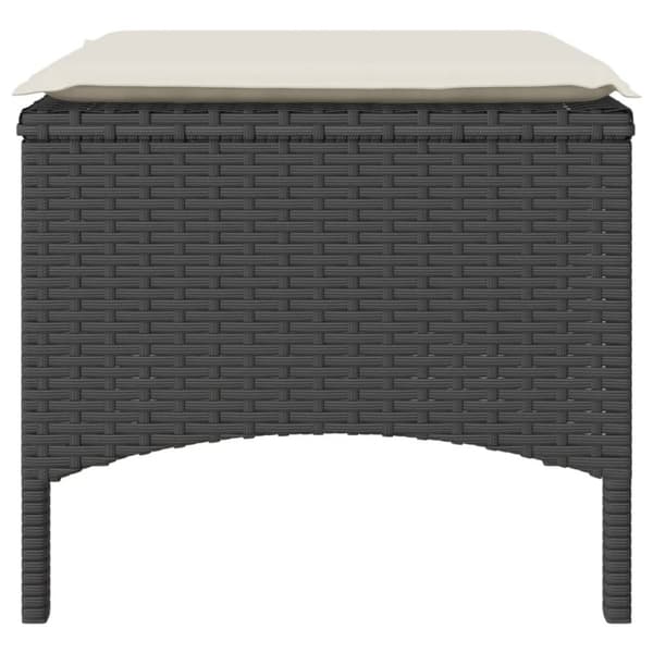 vidaXL 2-personers havesofa med bord og skamler polyrattan sort