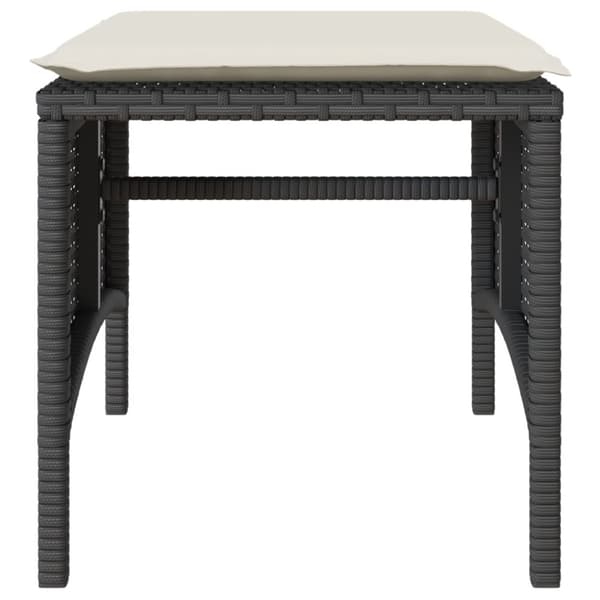 vidaXL 2-personers havesofa med bord og skamler polyrattan sort