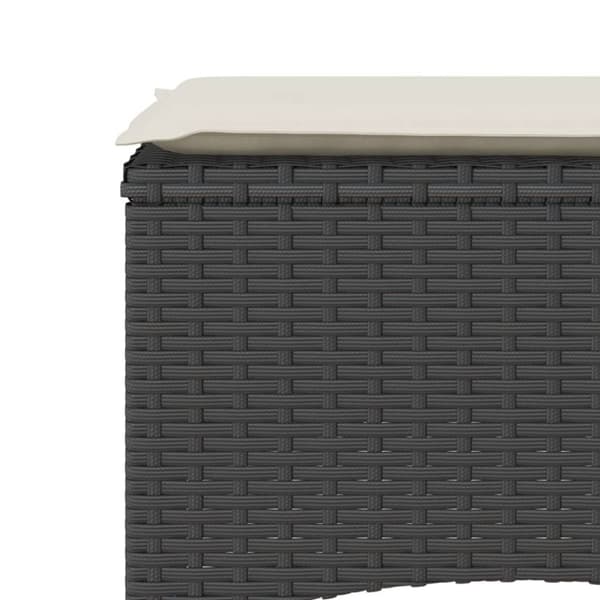 vidaXL 2-personers havesofa med bord og skamler polyrattan sort