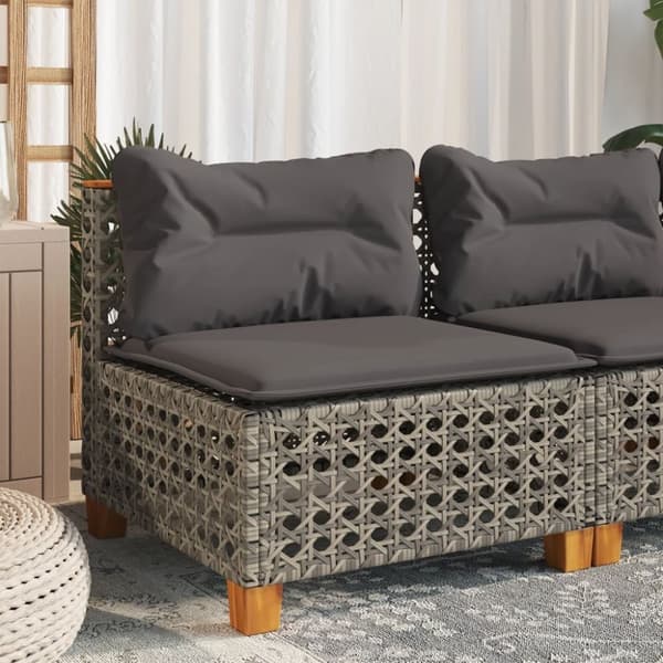 vidaXL sofamodul til haven med hynder polyrattan grå