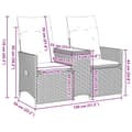 Miniatyrbild 11 av 11: vidaXL Trädgårdssoffa fällbar 2-sits med bord brun konstrotting
