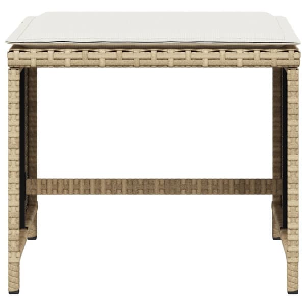 vidaXL haveskamler 4 stk. med hynder 40x40x35 cm polyrattan beige