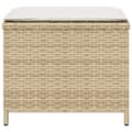 Miniatyrbillede 6 af 11: vidaXL haveskamler 4 stk. med hynder 40x40x35 cm polyrattan beige