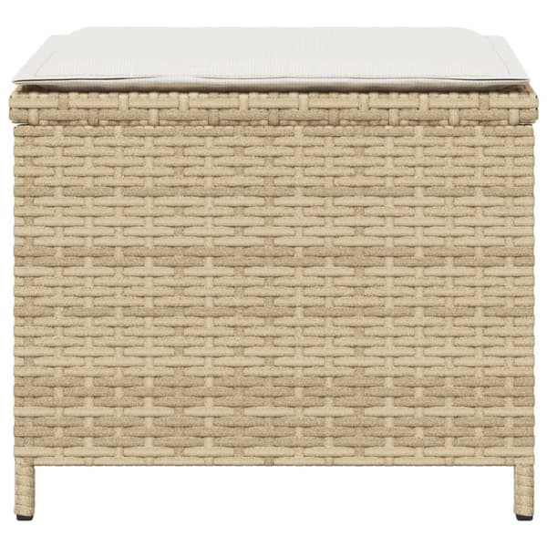 vidaXL haveskamler 4 stk. med hynder 40x40x35 cm polyrattan beige
