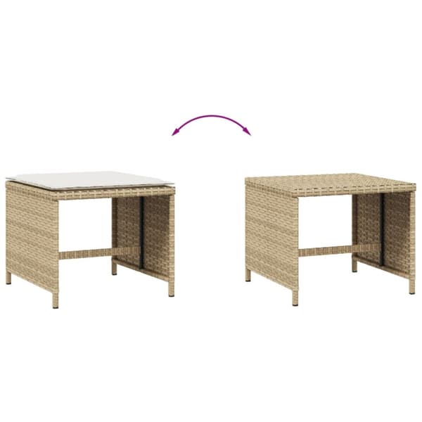 vidaXL haveskamler 4 stk. med hynder 40x40x35 cm polyrattan beige