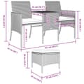 Miniatyrbilde 11 av 11: vidaXL Hagesofa 2-seters med bord og krakker svart polyrotting