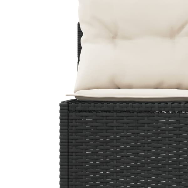 vidaXL havesofa med bord og hynder rund polyrattan sort