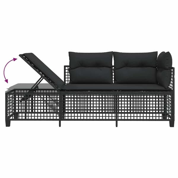vidaXL hjørnesofasæt til haven 3 dele med hynder polyrattan sort