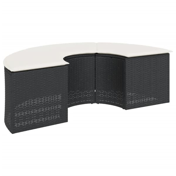 vidaXL sofasæt til haven 2 dele halvrund polyrattan sort