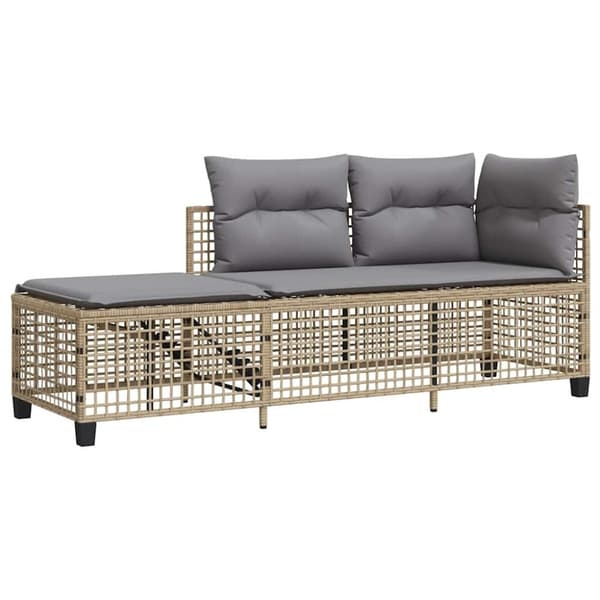 vidaXL hjørnesofasæt til haven 3 dele med hynder polyrattan beige