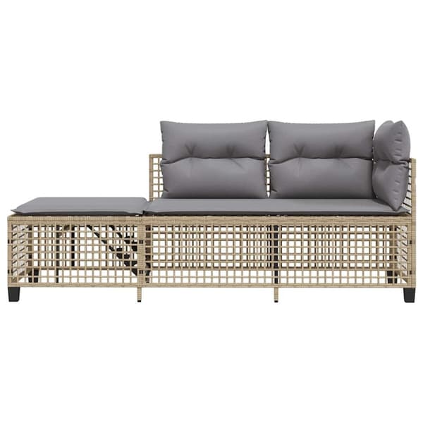 vidaXL hjørnesofasæt til haven 3 dele med hynder polyrattan beige