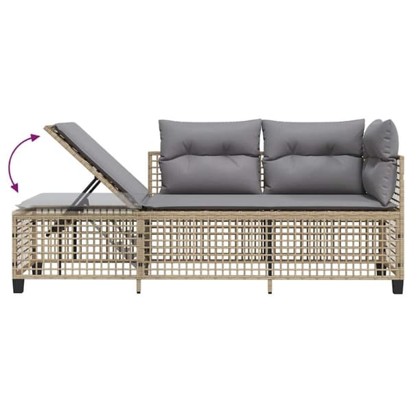 vidaXL hjørnesofasæt til haven 3 dele med hynder polyrattan beige