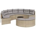 Miniatyrbillede 3 af 11: vidaXL sofasæt til haven 3 dele halvrund polyrattan beige