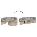 Miniatyrbillede 8 af 11: vidaXL sofasæt til haven 3 dele halvrund polyrattan beige