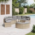 Miniatyrbillede 2 af 11: vidaXL sofasæt til haven 3 dele halvrund polyrattan beige