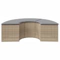 Miniatyrbillede 4 af 9: vidaXL haveskammel med hynde polyrattan beige