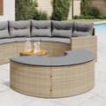 Miniatyrbillede 2 af 9: vidaXL haveskammel med hynde polyrattan beige