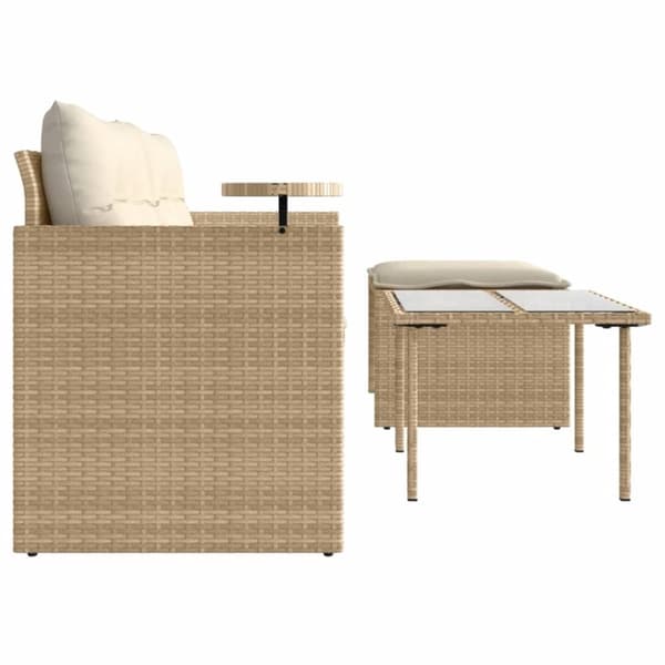 vidaXL sofasæt til haven 3 dele med hynder polyrattan beige